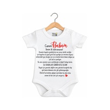 Babylimon Ilk Babalar Günü Kısa Kol Kız Bebek Body Beyaz - 936542303 Beyaz