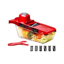 Jialan Mutfak Çok Fonksiyonlu Sebze Kesici Dilimleme Parçalayıcı Kırmızı