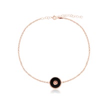 Emılıano Jewellery Silver 925 Ayar Zirkon Taşlı Bıleklık Gümüş - Rose Gold