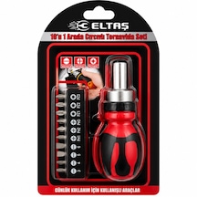 10ın1 Silikon Sap - Cr-v Cırcırlı Tornavida Bits Seti Ph1-ph2-ph-3 - Pz1-pz2-pz3 Manyetik Uç Tutucu