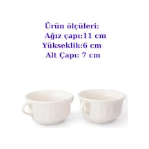 Çorba Kasesi Çift Kulplu Çorbalık Porselen Çorba Kabı 11 Cm 2 Adet Güral Porselen Beyaz