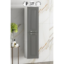 Salkım 35x167 Cm Beyaz-füme Balon Mdf Asma Banyo Boy Dolabı Beyaz - Füme