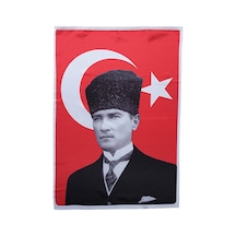 4 Adet Ayyıldız Türk Bayrak Atatürk Baskılı 70x105 Cm Diğer