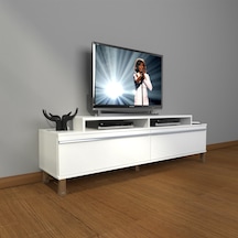 Decoraktiv Ekoflex 4 Mdf Krom Ayaklı Tv Ünitesi Tv Sehpası Beyaz