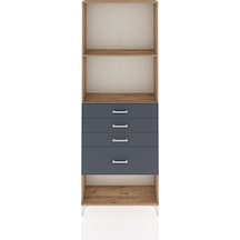 Arges Dolap 2 Raflı 4 Çekmeceli 88x30x243 Çam-antrasit Çam Arges Dolap 2 Raflı 4 Çekmeceli 88x30x243 Çam-antrasit Çam