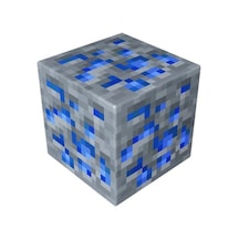 Minecraft Cevheri Taşınabilir Şarjlı Pilli Led Gece Lambası Mavi - Siyah