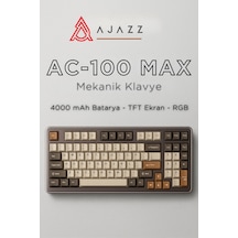 Ac100 Max Mekanik Klavye,alüminyum Gasket Tasarım Tft Ekranlı Hot-swap Rgb- 4000 Mah