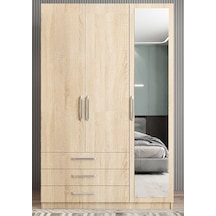 Parma 3 Kapaklı Gardırop Dolap Meşe - Ücretsiz Kurulum