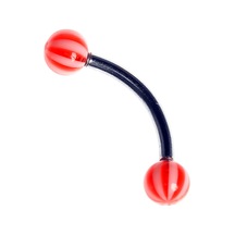 Tdgr00858 Curved Barbel 316 L Bioplast Piercing K7 Çok Renkli