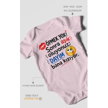 Morivokids Dayıya Özel Kısa Kollu Bebek Body %100 Pamuk Zbn169-kk Bebe Pembe