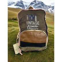 Kaliteli Tek Bölmeli Vintage Disayn Günlük Gezi Spor Okul Sırt Çantası Patchwork Komor 29x42cm Taba