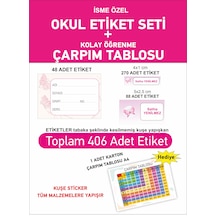 Kelebek Tema Baskılı Okul Etiketi Kalem Defter Etiketi İsme Özel