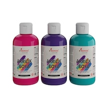 Mor, Fuşya, Turkuaz Akrilik Boya 3'lü Set 3x250 Gr 0,15 L