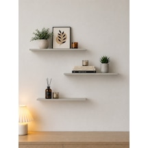 Harmony 3 Raflı Gizli Monte Uçan Raf 50 15 Cm Gri