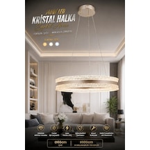 Modern Premium Led Halka Sarkıt Avize Modern Gold Salon Avizesi 148w 3 Renk Beyaz