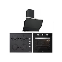 Silverline BO6503B01 - CS5335B01 - 3420 Classy 60 Siyah Cam Ankastre Set