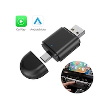 Powermaster Pm-27447 Kablosuz Carplay - Android Auto Çevirici Dönüştürücü Adaptör İki Girişli Usb - Type-c