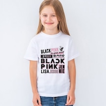 Blackpink Baskılı Unisex Çocuk Tişört T-Shirt Mr-20 Beyaz