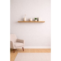 Yankı-byeg 90 Cm Safir Meşe Mdf Uçan Duvar Rafı Gizli Bağlantı Kitaplık Safir Meşe