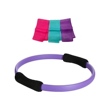 Spor Byfit Mor Pilates Çemberi ve 3 Lü Pilates Band Seti