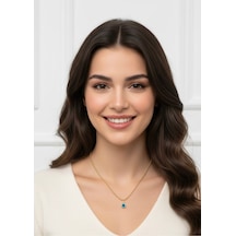 Nazar Boncuklu Dorica Zincir 14 Ayar Sarı Altın