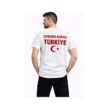 Barlashive Erkek Türkiye Ay Yıldız Baskılı Taraftar Forma T-shirt - Beyaz Çok Renkli
