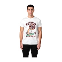 Paybuy Erkek Retro Grafik Baskılı Tişört Pozitif Mesaj Yazılı Günlük Rah Beyaz