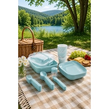 Emilahome Lovely Piknik Seti Turkuaz 6 Lı Set - 867603495