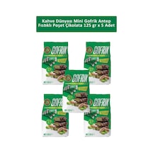 Kahve Dünyası Mini Gofrik Antep Fıstıklı Poşet Çikolata 5 x 125 G