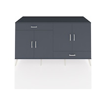 Kronos Konsol 5 Raflı 2 Çekmeceli 4 Kapaklı 176x59x99 Antrasit-an Antrasit-antrasit