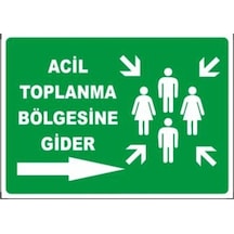 Pvc Ikaz Uyarı Iş Güvenliği Levhası 25 Cm X 35 Cm(Acil Toplanma) (418448402)