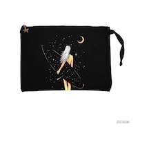 Zepplin Giyim Surfer Girl Siyah Clutch Astarlı Cüzdan / El Çantası Siyah