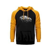 Ford Mustang Galpin Sarı Renk Reglan Kol Kapşonlu Sweatshirt Sarı