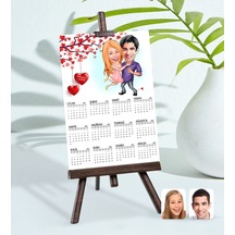 Kişiye Özel 15X21 Cm Fotoğraf Kartlı Sevgililer Karikatürlü Şöval N11.119
