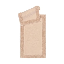 Pamuklu 2li Kare Banyo Klozet Paspas Takımı 60x100 60x50 Sütlü Kahve Renkli