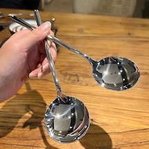 Gümüş Paslanmaz Çelik Büyük Kare Mutfak Kaşığı Düz Tabanlı Pirinç Çorbası Kepçesi Tatlı Dondurma Servis Spatula Sofra