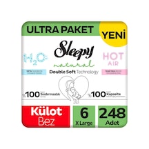 Sleepy 6 Beden Külot Bez Natural Double Soft Ultra Paket 62x4 248 Adet