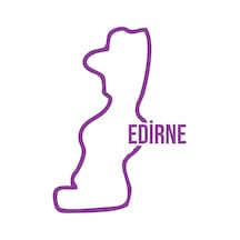 Edirne Harita Araba Sticker 17x17 Cm Mor