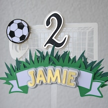 Futbol Temalı Erkek Çocuk Doğum Günü Pasta Parti Süsü Cake Topper