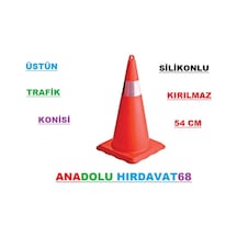 Üstün Trafik Konisi 54 Cm Silikon Plastik Otopark Duba Delinatör