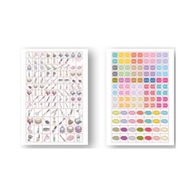 Renkli Sticker Kitapçığı - 2100 Çıkartma - Mini Etiketler 124-Pembe