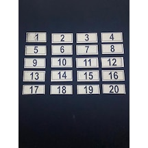 Kapı Numarası Dolap,Raf,Posta Kutusu Numarası 18X38Mm 1 Den 20 Ye