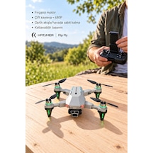 S109 Flip Fly Çift Kameralı Katlanabilir Drone 480p, Fırçasız Motor, Wi-fi Görüntü Aktarımı, Optik Akış, 156,6 G Gri