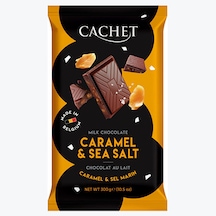 Cachet Sütlü Belçika Çikolatası %32 Karamelli Ve Deniz Tuzlu Sütlü Çikolata Bar 300 Gr
