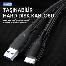Usb 3.0 Micro B Şarj Ve Data Hdd Kablosu 50 Cm