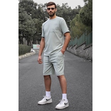 Madmext Mint Yeşili Basic Cep Detaylı Erkek Şort Takımı 5914-mint Yeşili Mint
