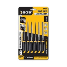 Tr Sgs Mini Eğe Seti, 6 Parça, 3x140 Mm, Metal El Aleti, Model Sgs1356