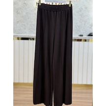 Sentez Sz-5612-k Kahve Renk Liora Geniş Paça Örme Pantolon 2