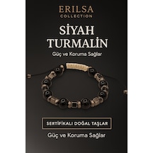 Sertifikalı Doğal Siyah Turmalin Bileklik Güç,  Ve Negatif yi Uzaklaştırma Siyah