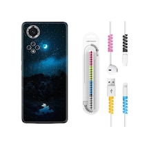 Huawei Nova 9 Kılıf Kablo Koruyuculu Gece 1633 Siyah